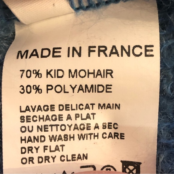 La Ferme Du Mohair French Mohair Cable Knit Sweater Cardigan M - Picture 10 of 11